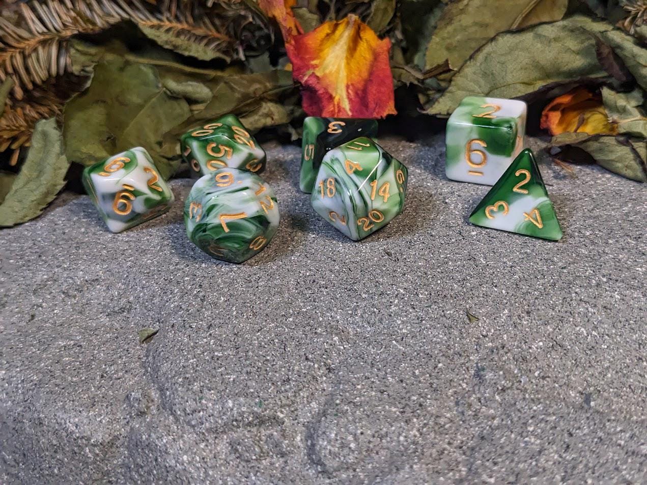 Marble Swirl Acrylic DND Dice Set
