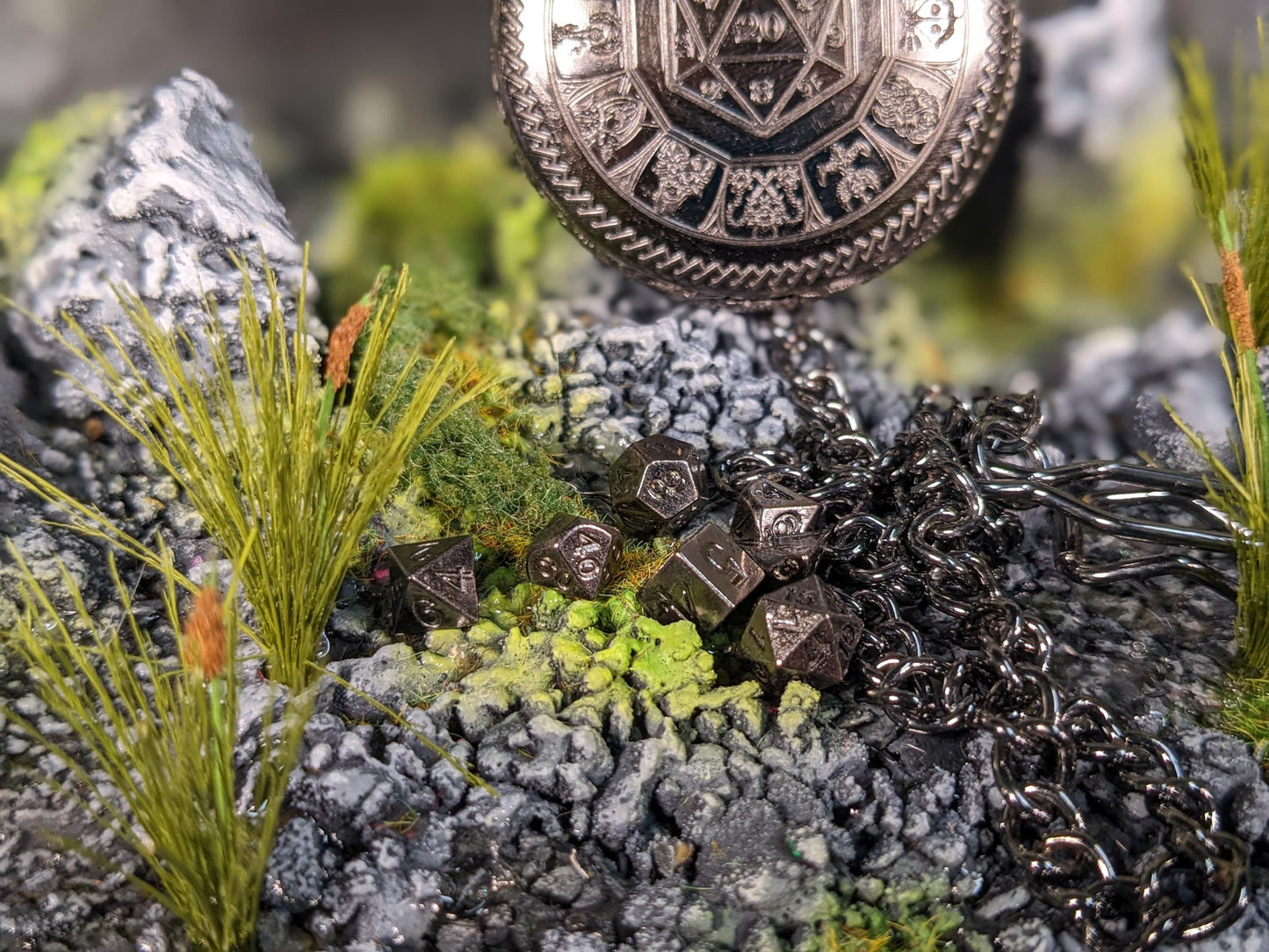 Pocket Watch D20 Mini Metal D&D Dice Set