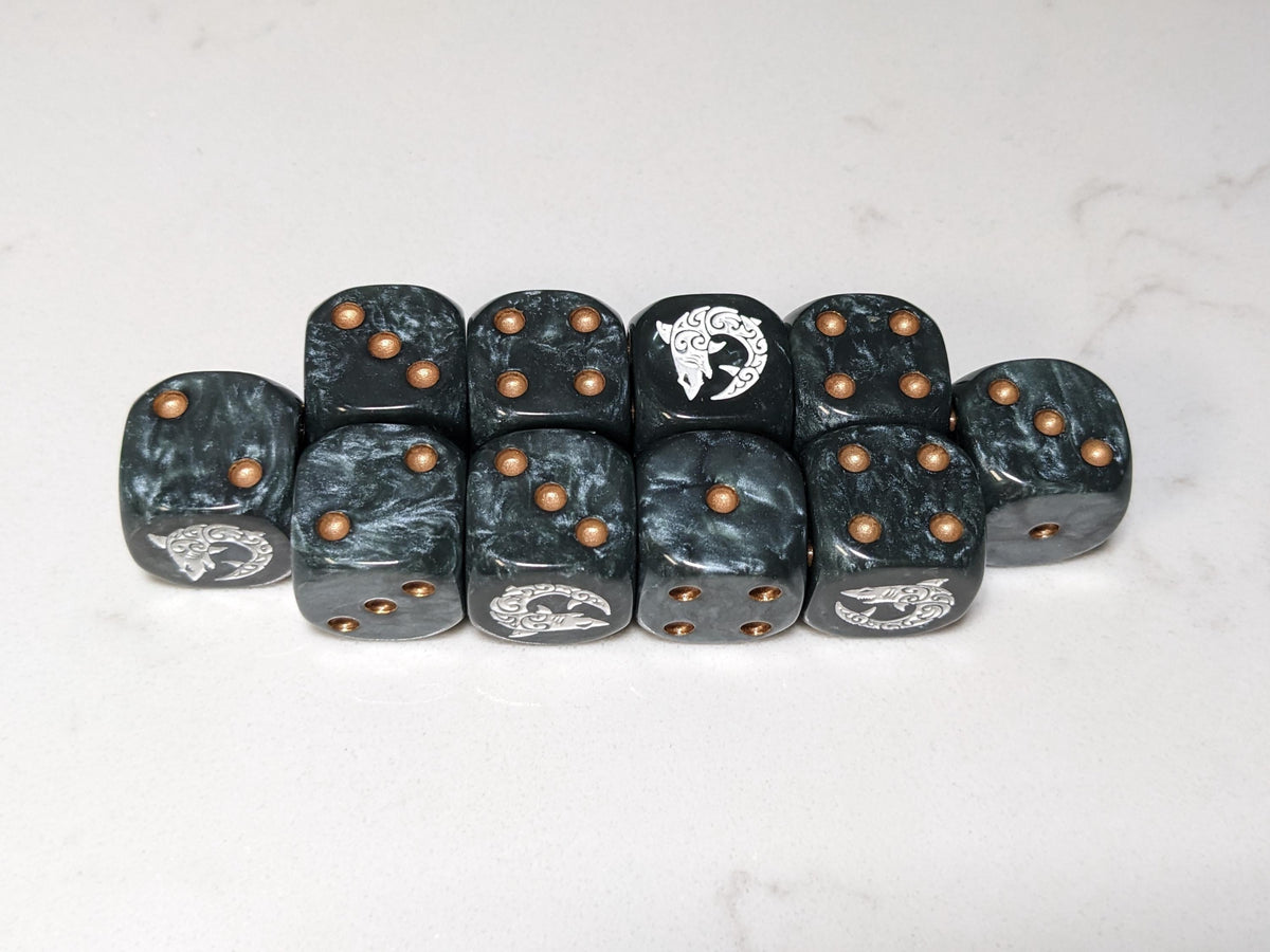 16mm Dice - Space Shark Inspired by Sci-Fi 10x