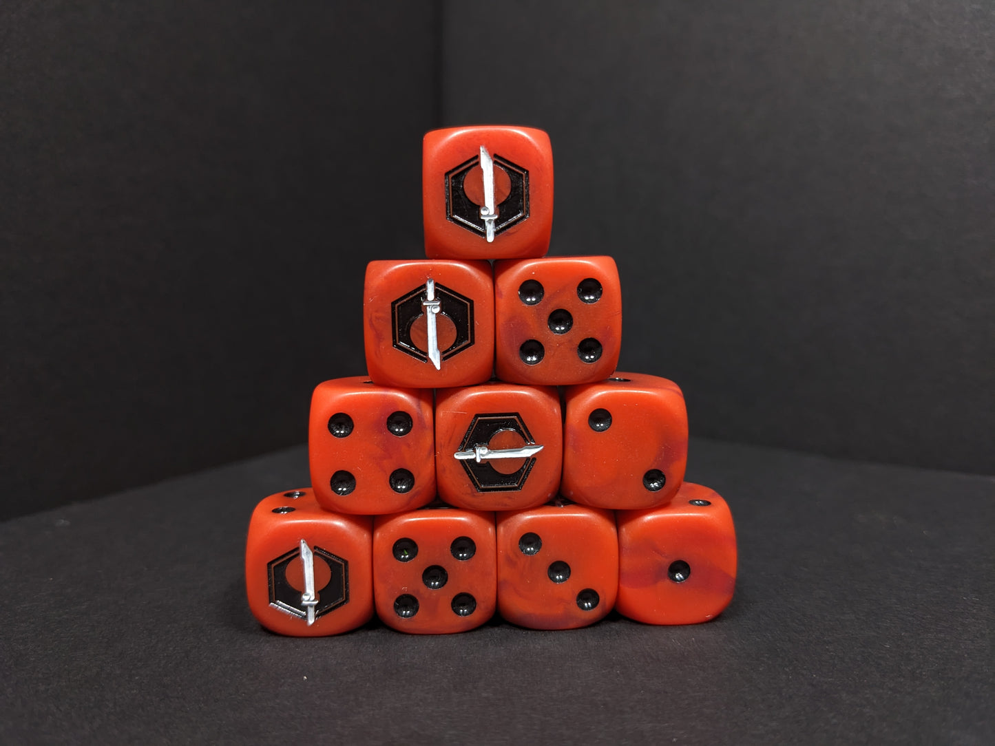 Fire Enclaves Dice 16mm Inspired by Sci-Fi 10x