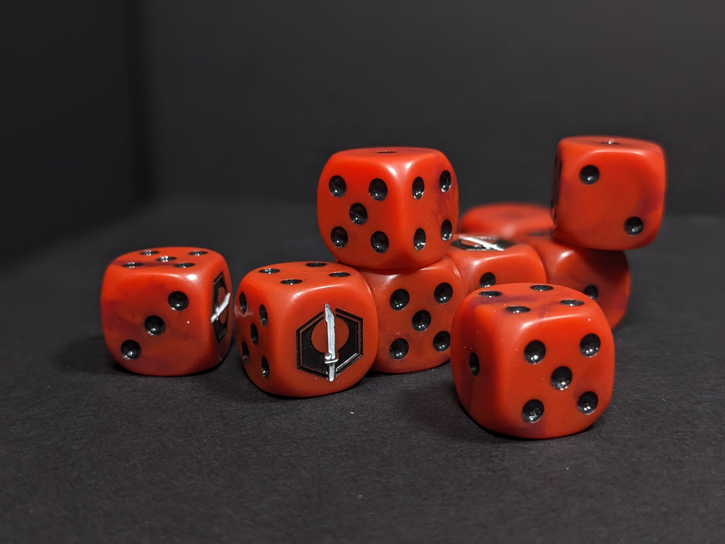 Fire Enclaves Dice 16mm Inspired by Sci-Fi 10x