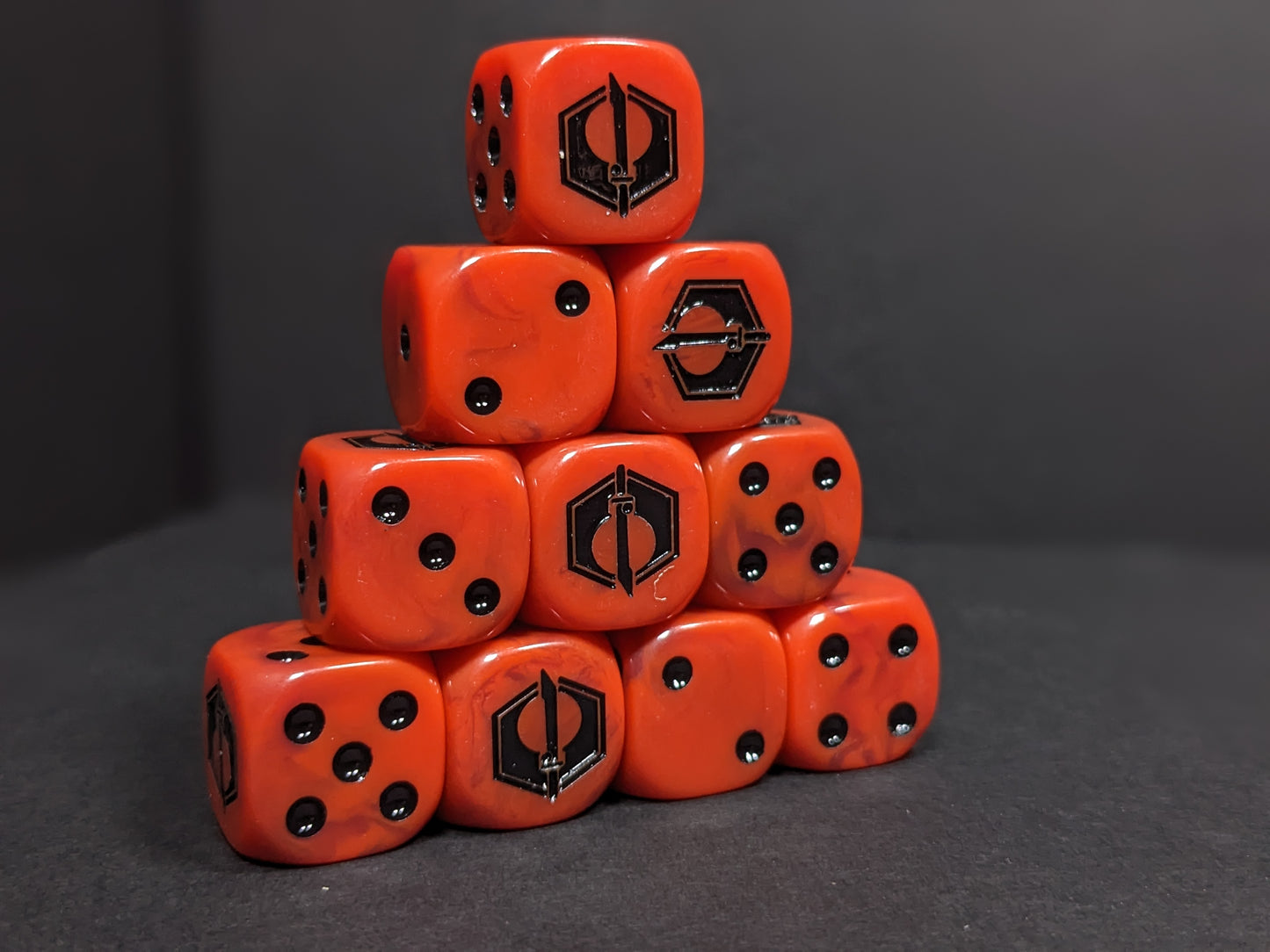 Fire Enclaves Dice 16mm Inspired by Sci-Fi 10x