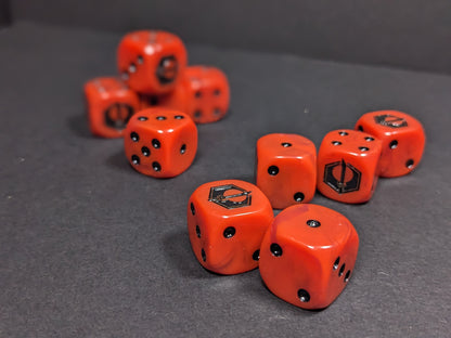 Fire Enclaves Dice 16mm Inspired by Sci-Fi 10x