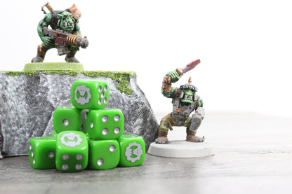 Ork COG Dice 10x Inspired by Sci-fi