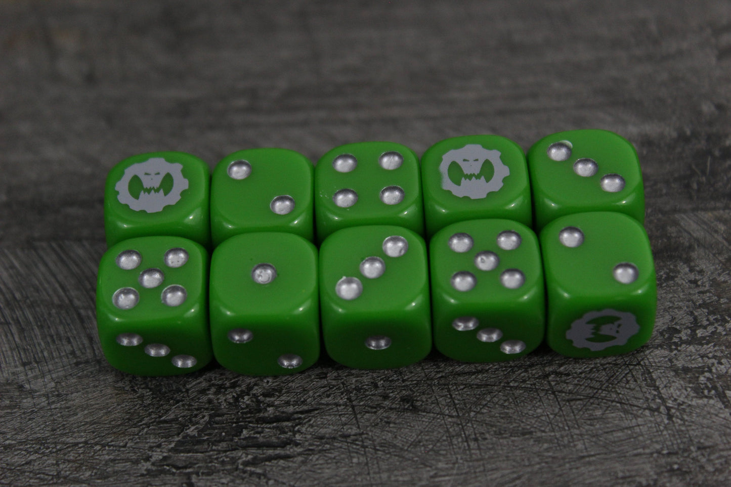 Ork COG Dice 10x Inspired by Warhammer 40K