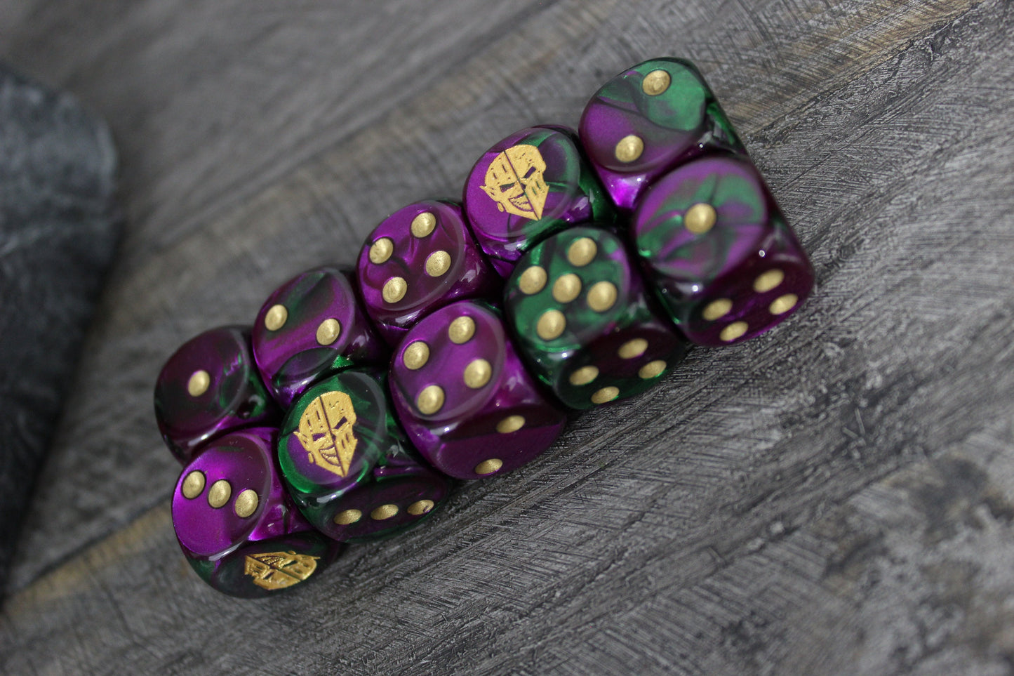 Dark Jester Mask Dice 16mm Inspired by Sci-Fi 10x
