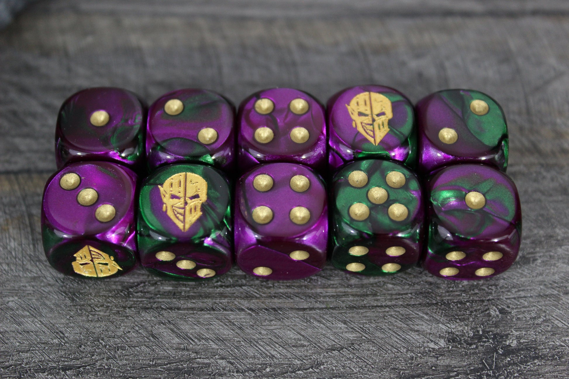 Dark Jester Mask Dice 16mm Inspired by Sci-Fi 10x