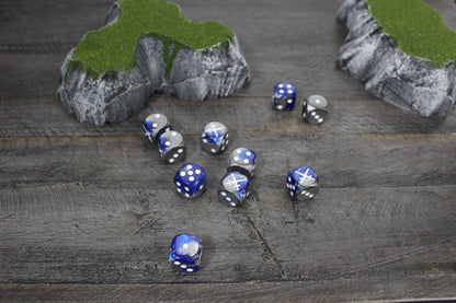 Star Knight Swords Crossed Dice 16mm 10x Inspired by Sci-Fi