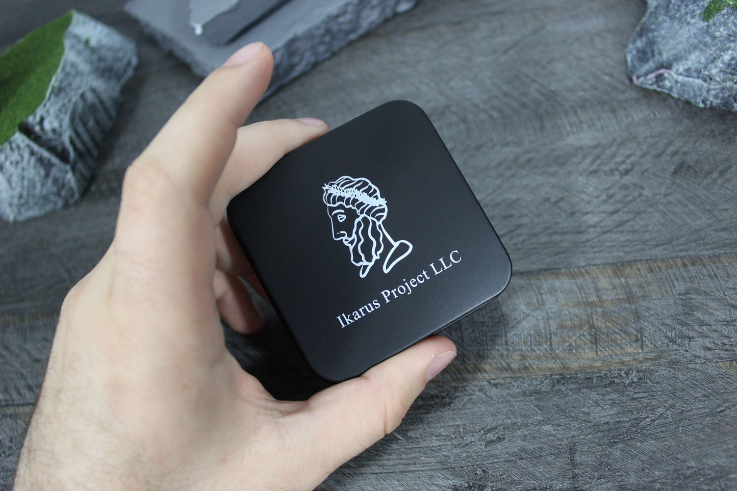 Black Ikarus Project Tin Dice Box