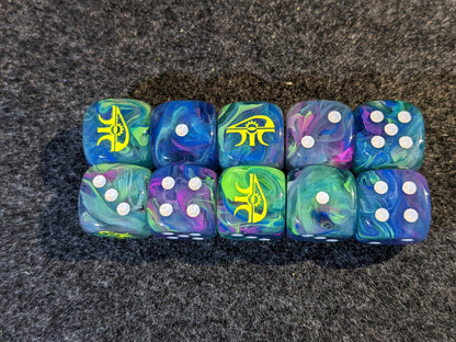 Eye of the Wraith Dice 16mm Inspired by Sci-Fi 10x