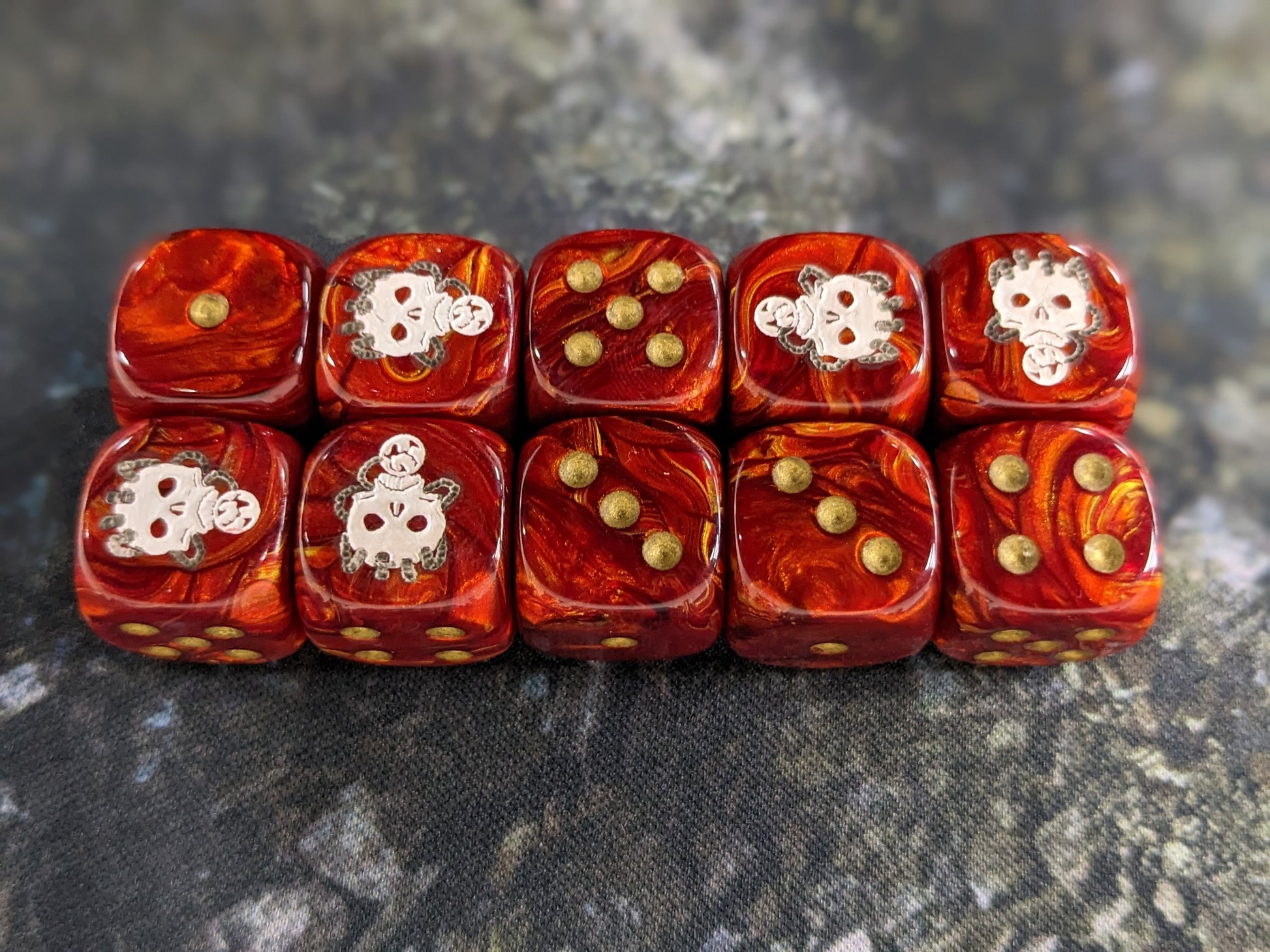 Skull Taker Dice 16mm Inspired by Sci-Fi 10x
