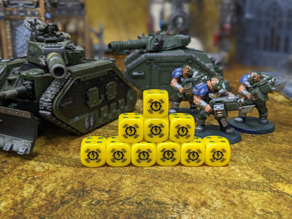 Steel Legion Tank Dice 16mm Inspired by Sci-Fi/Warhammer 40k