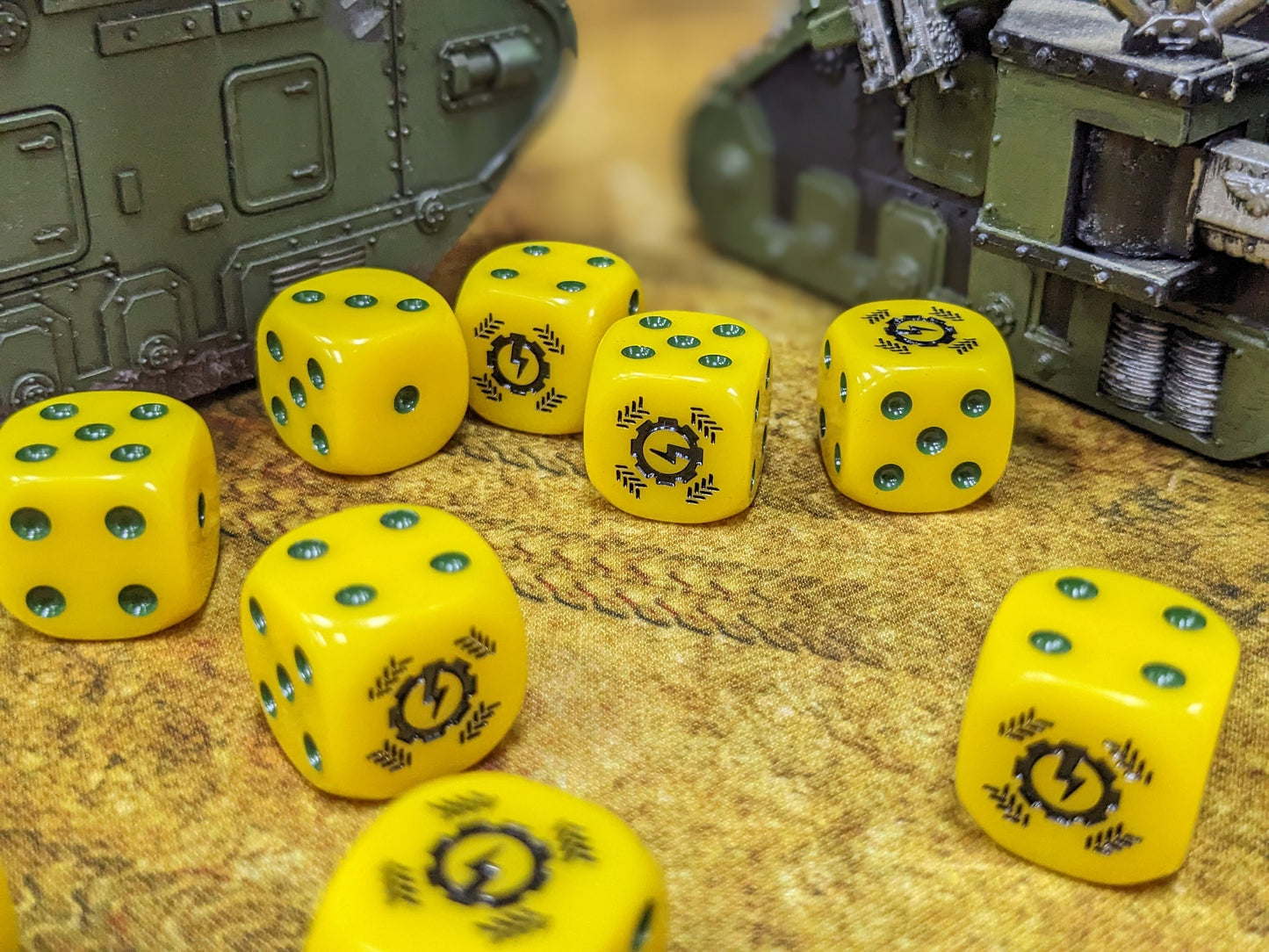 Steel Legion Tank Dice 16mm Inspired by Sci-Fi/Warhammer 40k