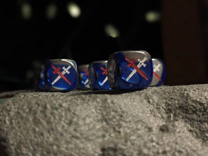 Star Knight Swords Crossed Dice 16mm 10x Inspired by Sci-Fi