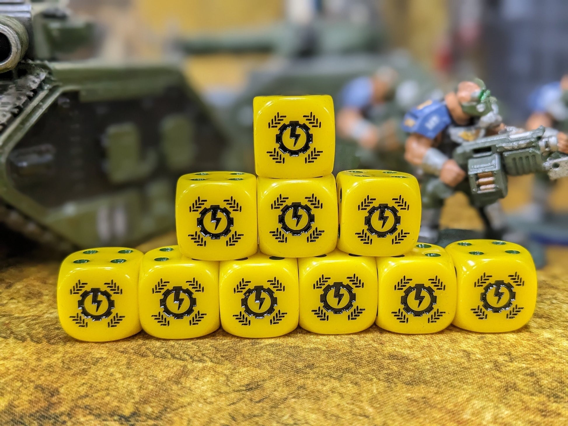 Steel Legion Tank Dice 16mm Inspired by Sci-Fi/Warhammer 40k