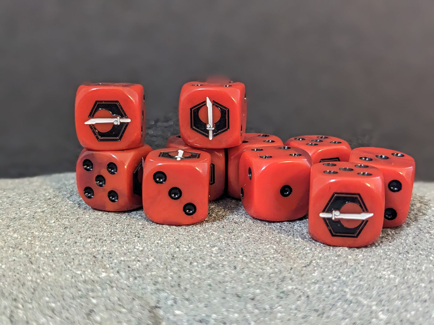 Fire Enclaves Dice 16mm Inspired by Sci-Fi 10x