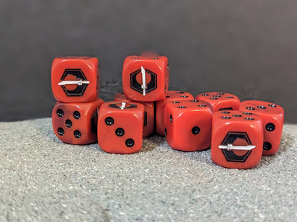 Fire Enclaves Dice 16mm Inspired by Sci-Fi 10x