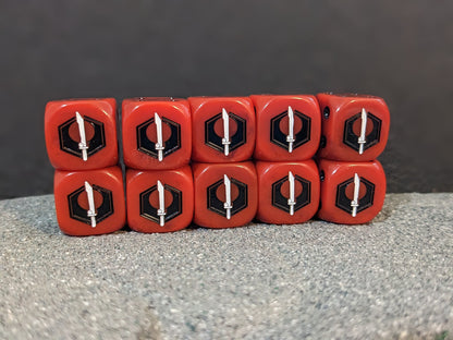 Fire Enclaves Dice 16mm Inspired by Sci-Fi 10x