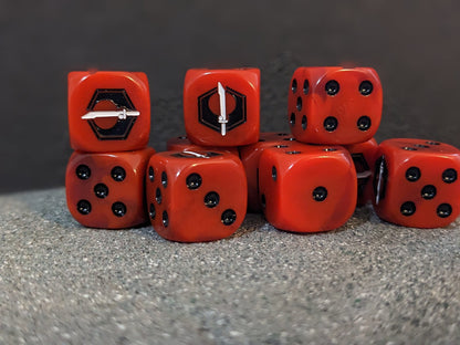 Fire Enclaves Dice 16mm Inspired by Sci-Fi 10x
