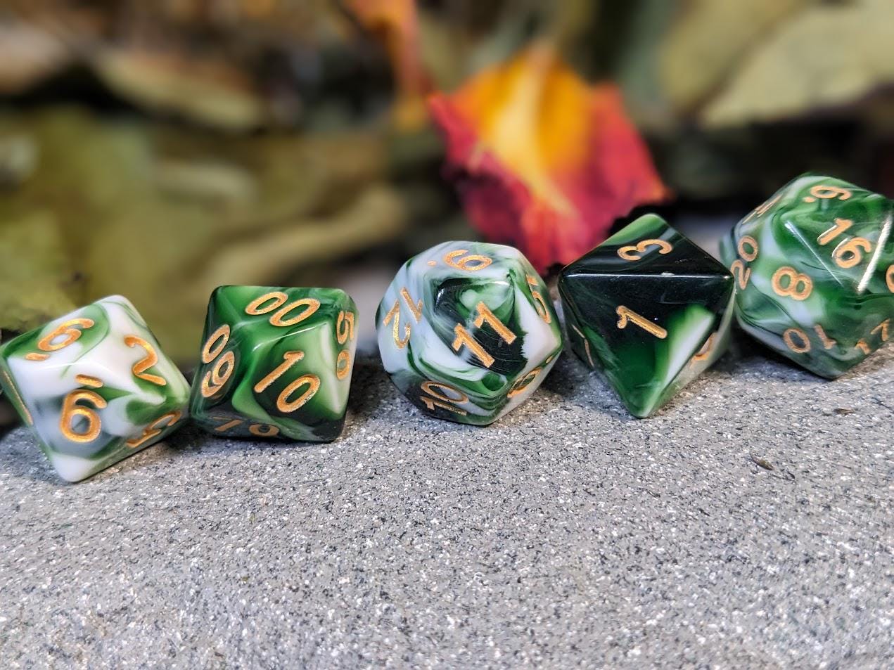 Marble Swirl Acrylic DND Dice Set
