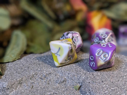 Multi-Color Marble Mix Acrylic DND Dice Set