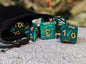 Gold-Lettered Velvet Acrylic DND Dice Set