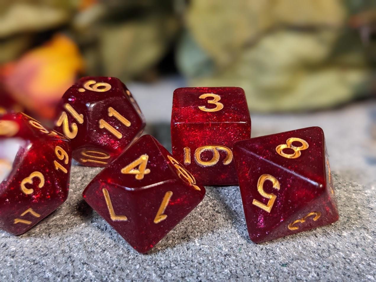 Glitter Acrylic DND Dice Set