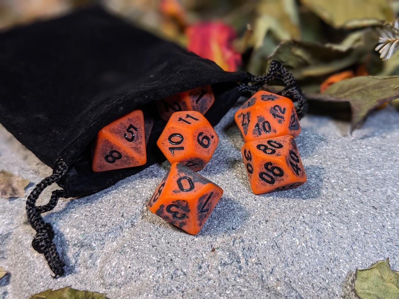 Rustic Acrylic DND Dice Set with Rough Texture