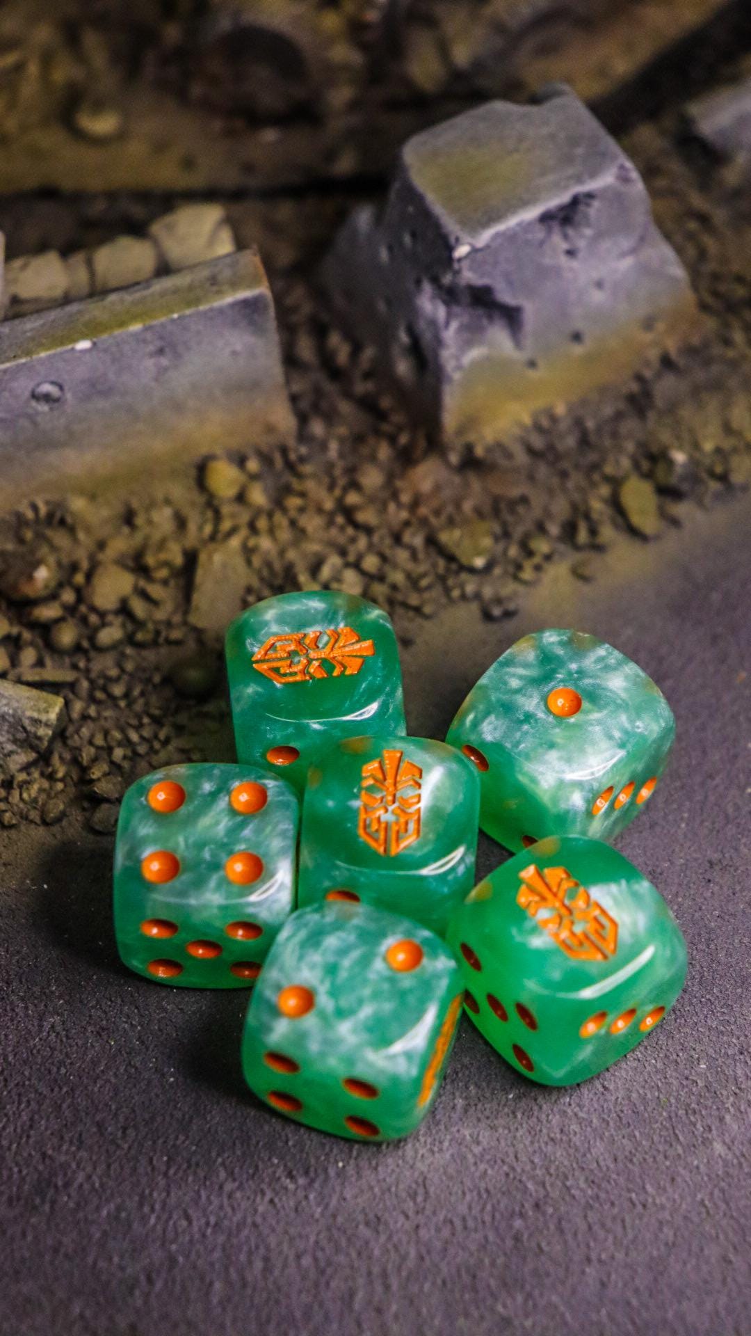 Thu League Dwarven Dice 16mm Inspired by Sci-Fi 10x