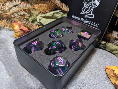 Mirror Green Sharp Edge D&D Dice Set