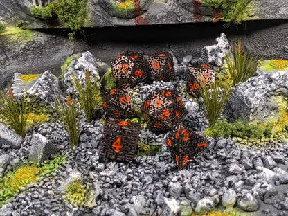 Hollow Maze Metal D&D Dice Set