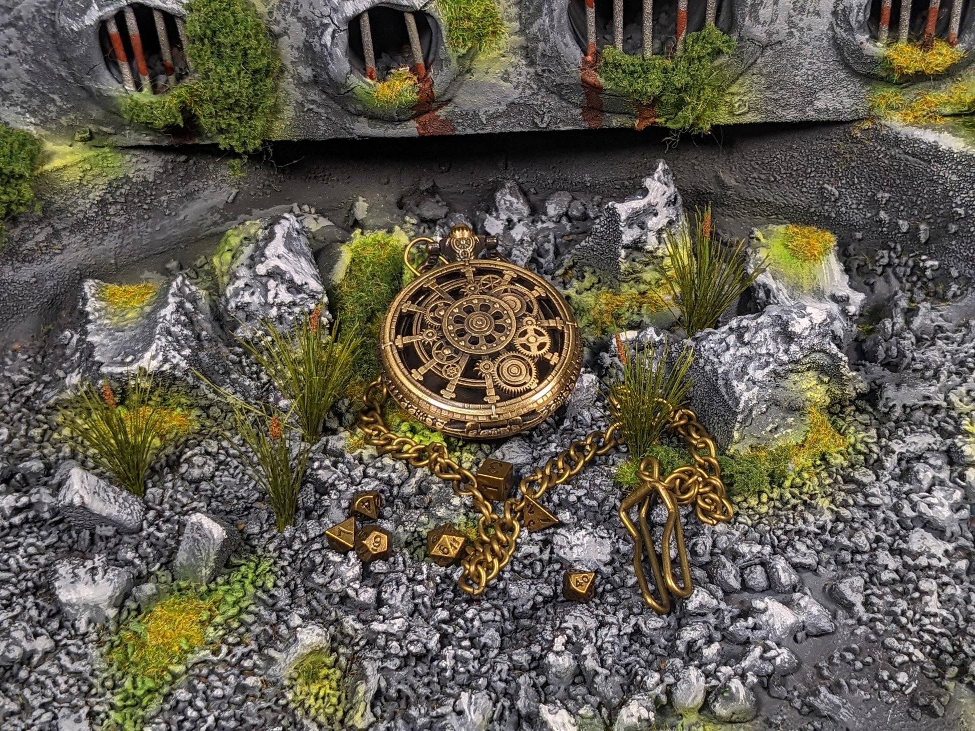 Pocket Watch Gear Mini Metal D&D Dice Set