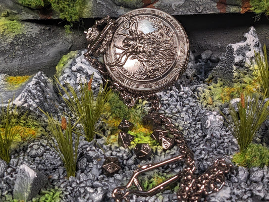 Pocket Watch Viking Mini Metal D&D Dice Set