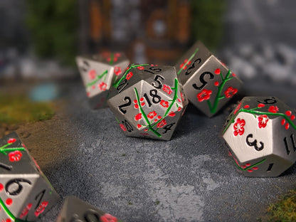 Spirit Blossom Solid Metal D&D Dice Set