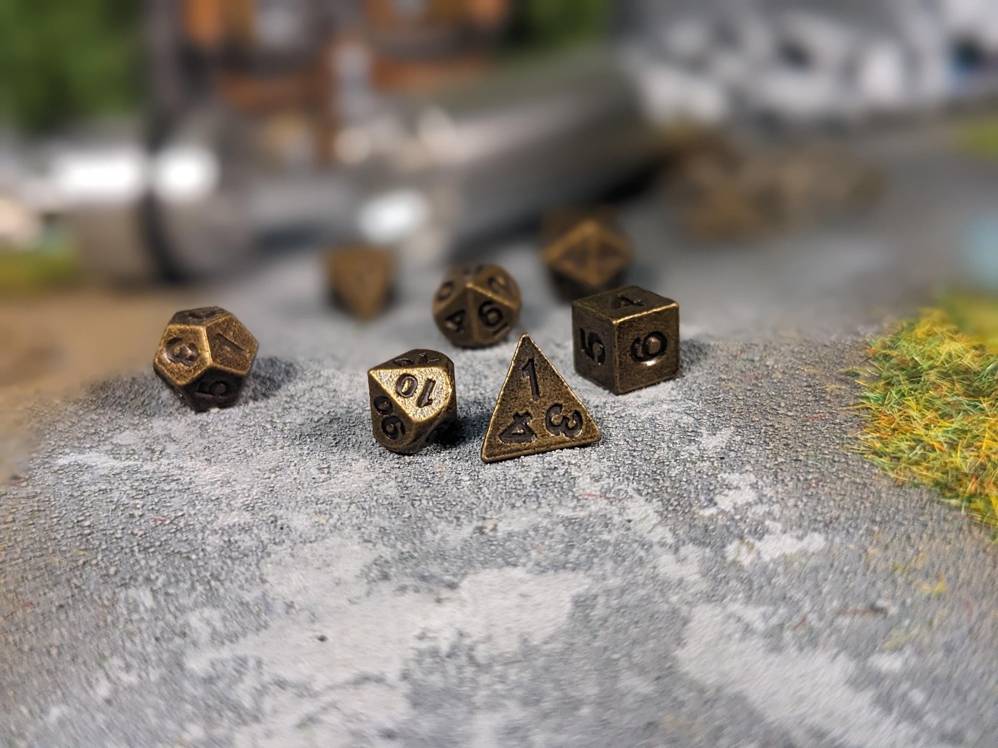 Key Chain Mini Metal D&D Dice Set