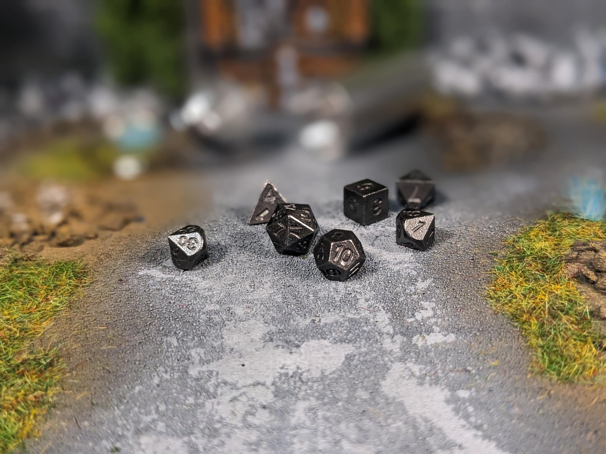 Key Chain Mini Metal D&D Dice Set