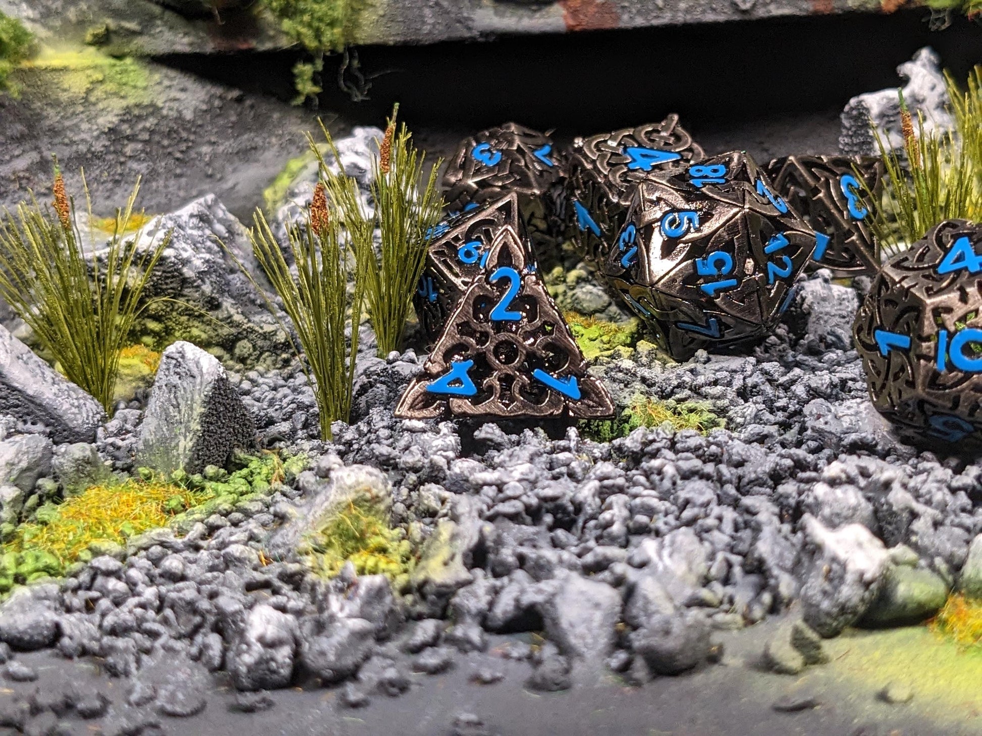 Hollow Rune Metal D&D Dice Set