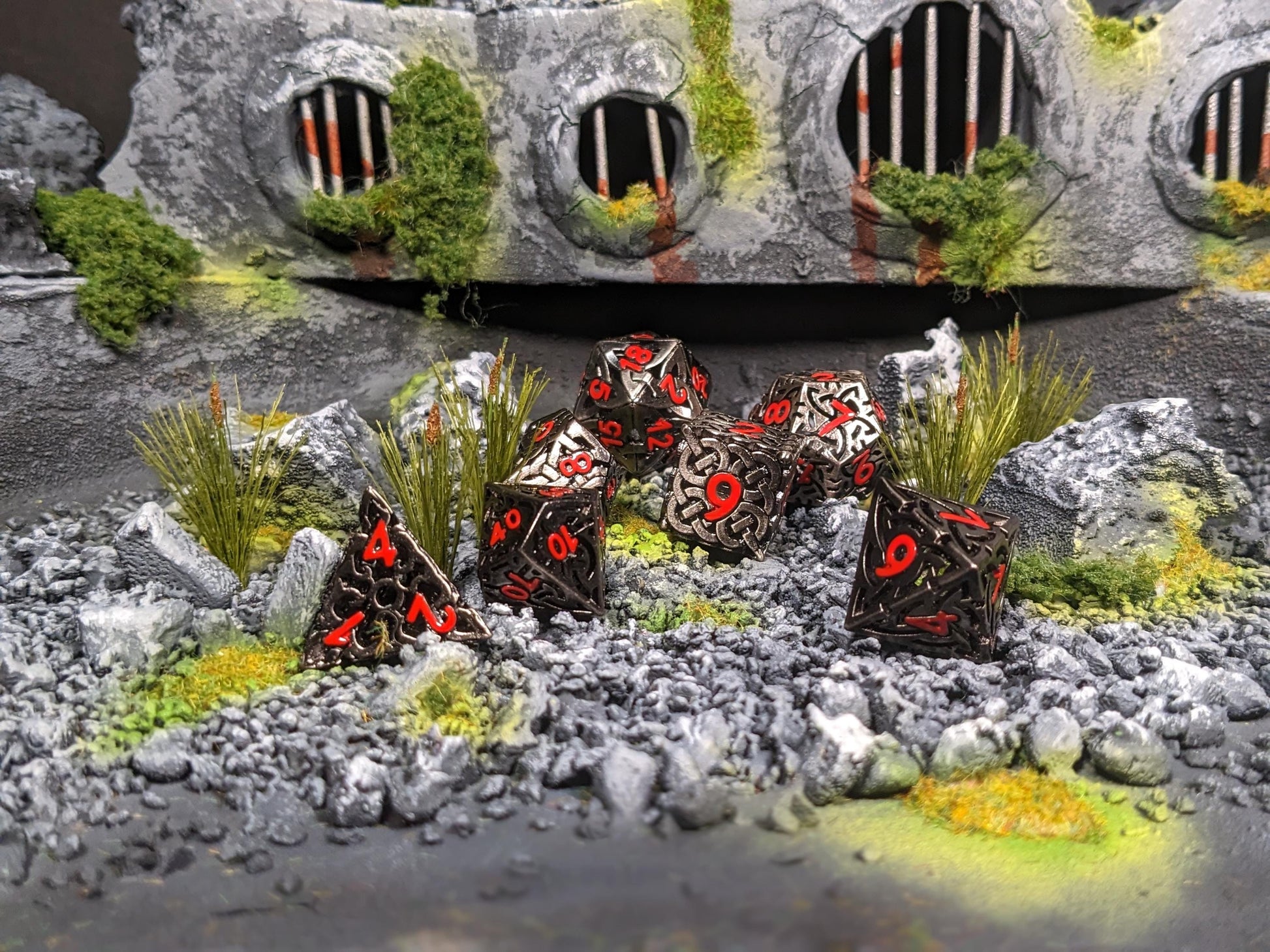 Hollow Rune Metal D&D Dice Set