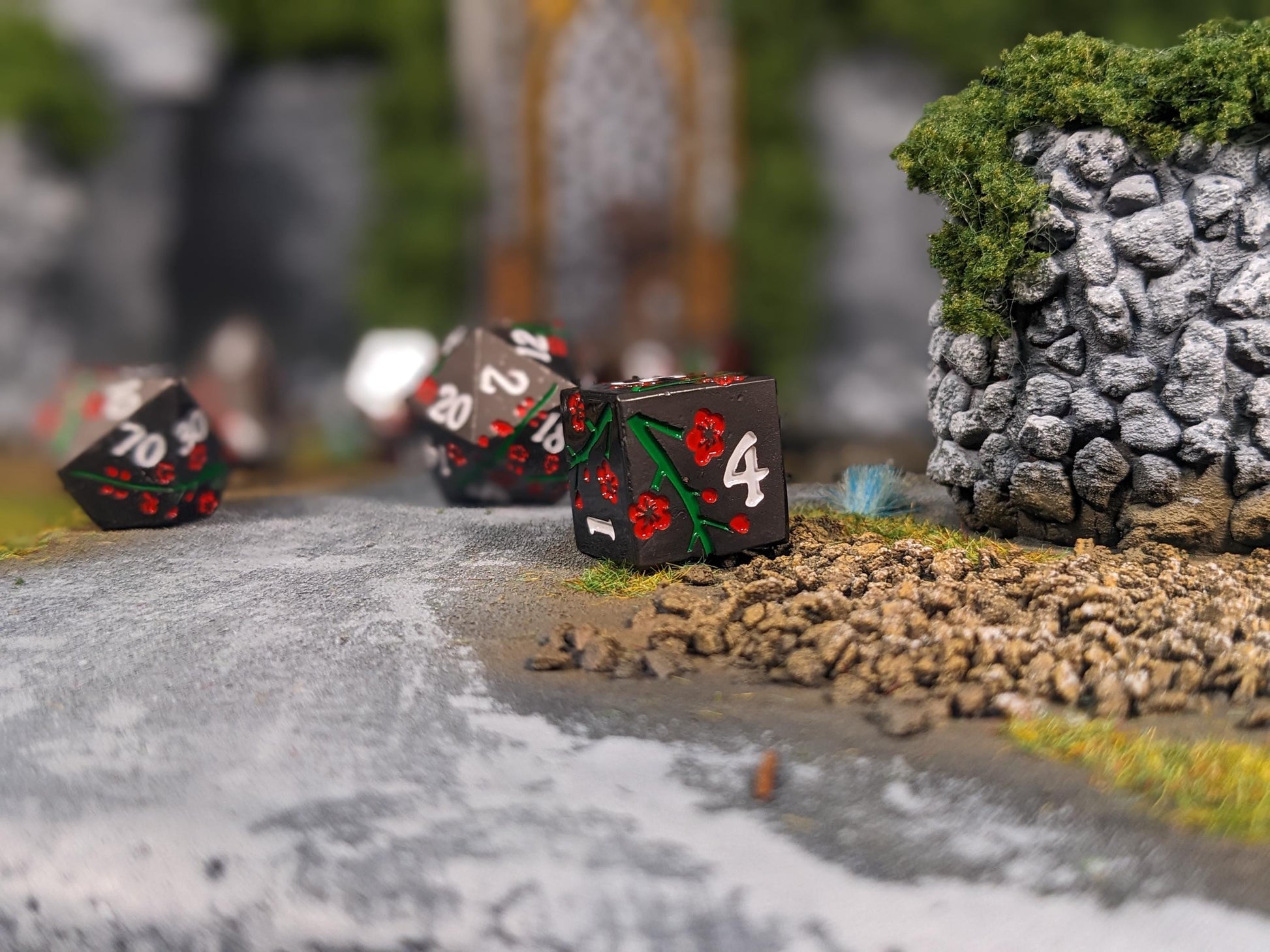 Spirit Blossom Solid Metal D&D Dice Set