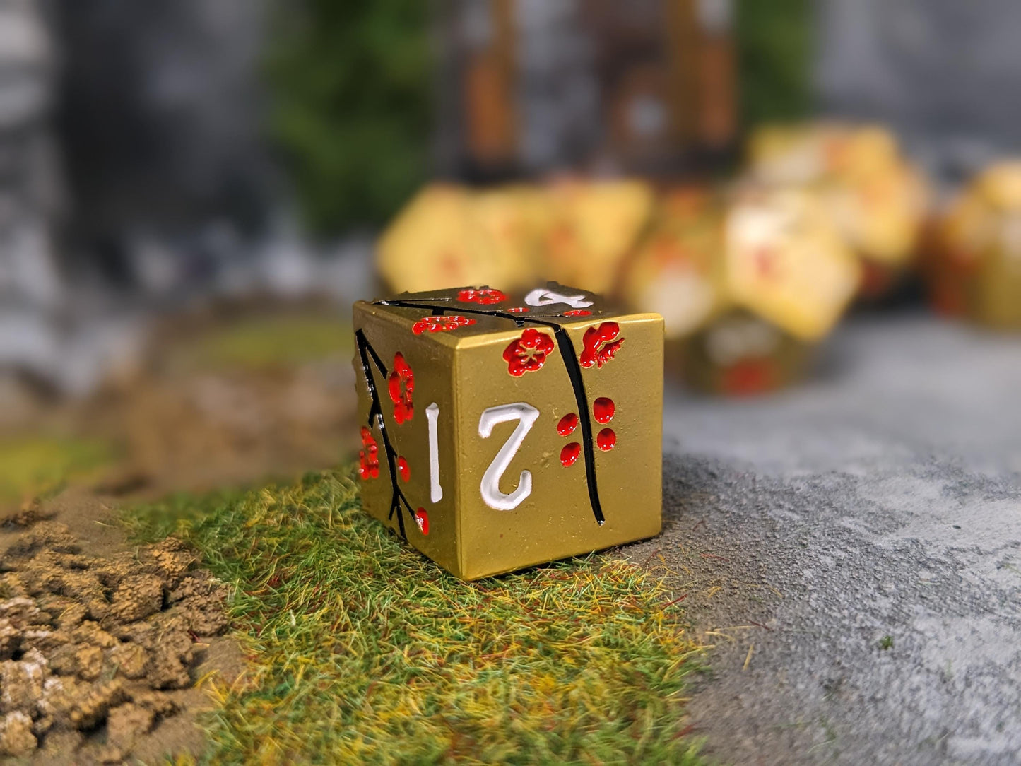 Spirit Blossom Solid Metal D&D Dice Set