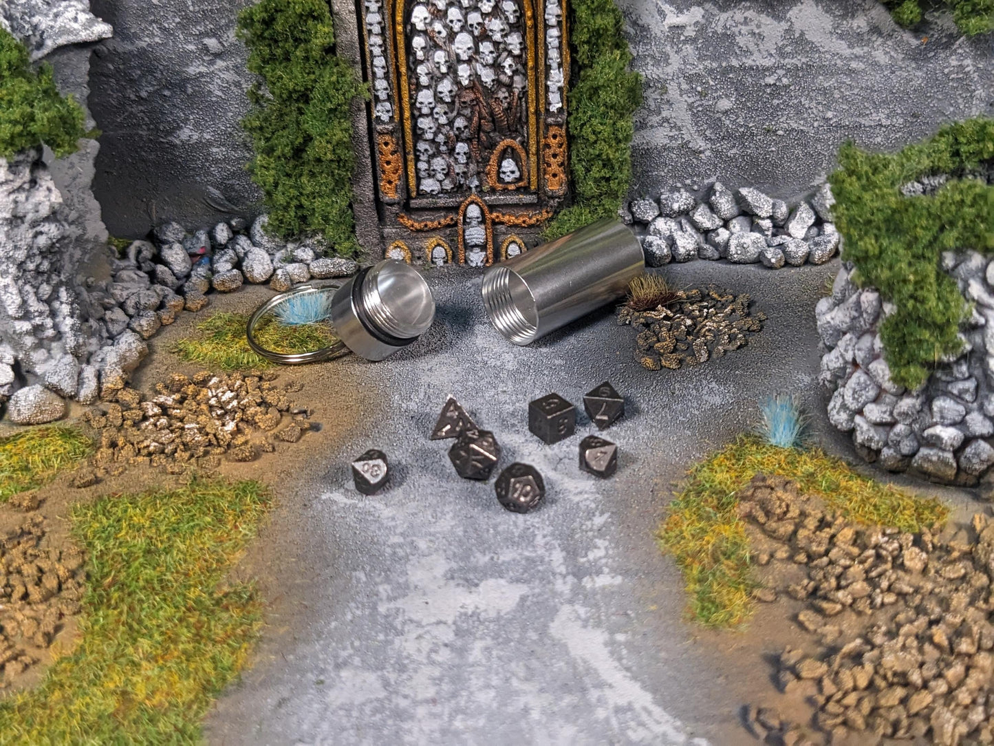 Key Chain Mini Metal D&D Dice Set