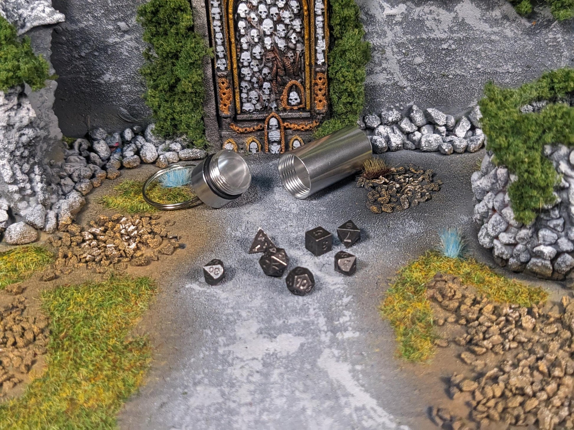 Key Chain Mini Metal D&D Dice Set