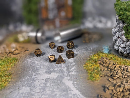 Key Chain Mini Metal D&D Dice Set