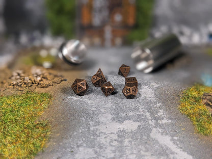 Key Chain Mini Metal D&D Dice Set