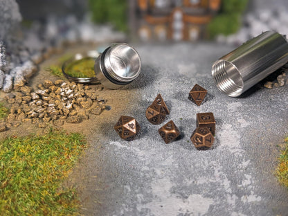 Key Chain Mini Metal D&D Dice Set