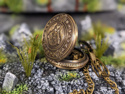 Pocket Watch D20 Mini Metal D&D Dice Set