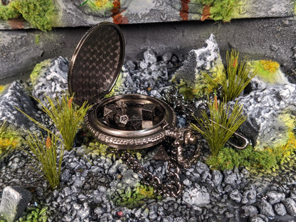 Pocket Watch D20 Mini Metal D&D Dice Set