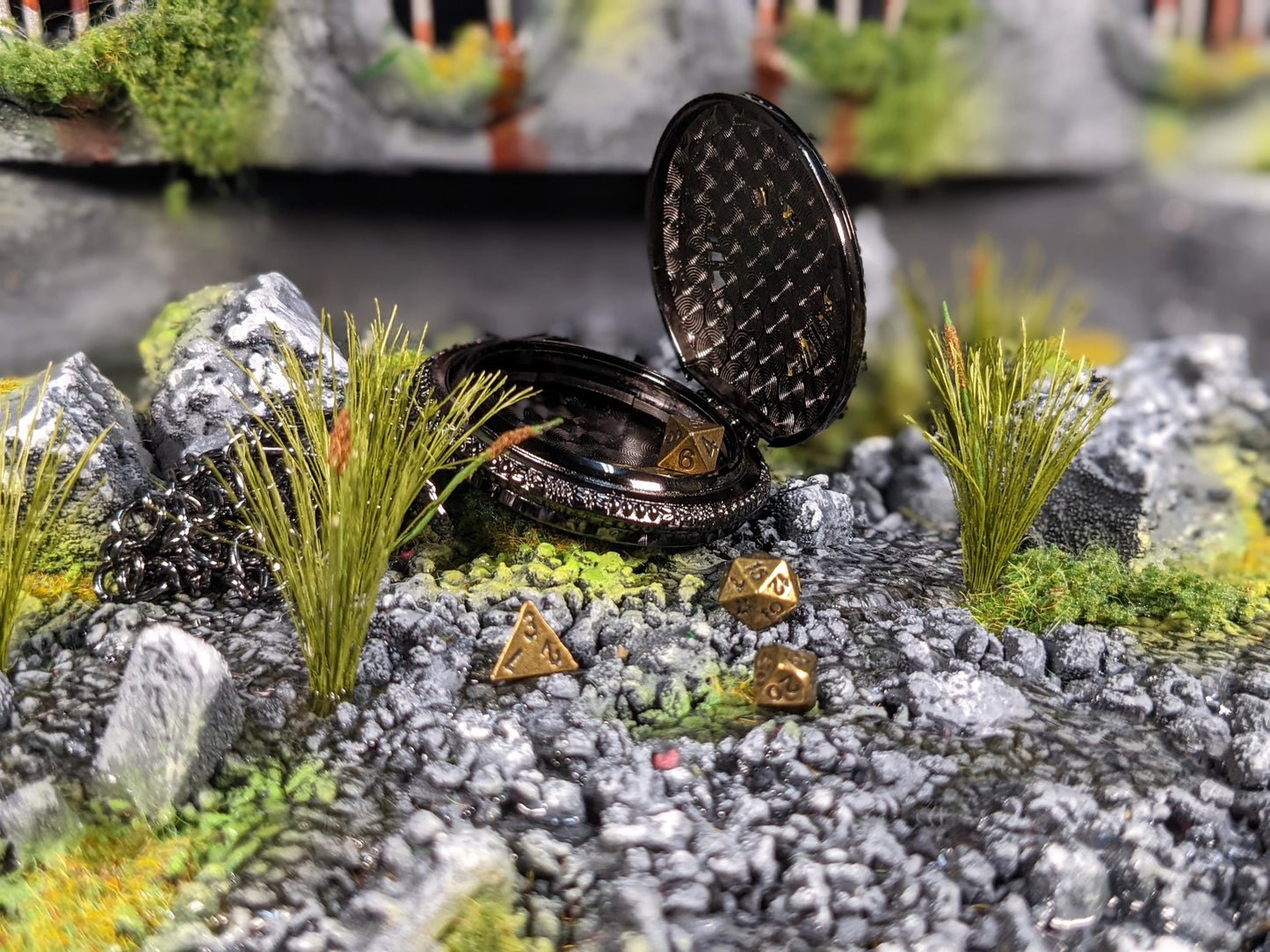 Pocket Watch Valkyrie Mini Metal D&D Dice Set