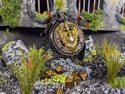 Pocket Watch Valkyrie Mini Metal D&D Dice Set