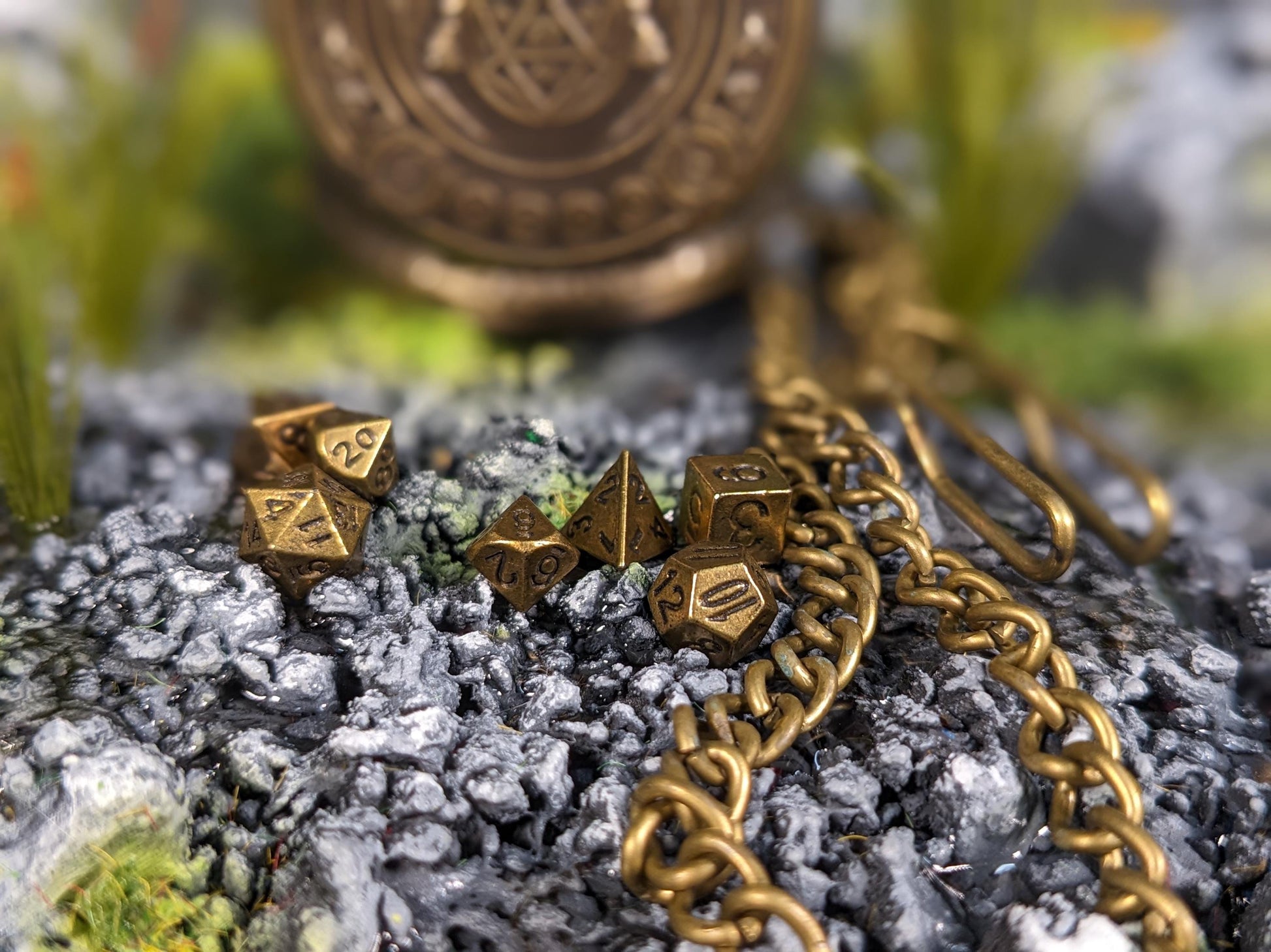 Pocket Watch D20 Mini Metal D&D Dice Set